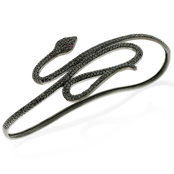 Snake Palm Wrap Bracelet Ruby & Diamond Gemstone 925 Silver Jewelry