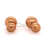 18kt Solid Rose Gold Double Sided Ball Earrings Fashion Jewelry